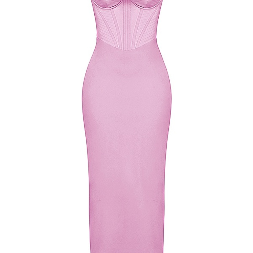 House of CB Charmine Pink Corset Maxi Dress Small Cup - Picture 5 of 5